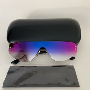 NEW McQ Alexander McQueen Unisex Flat Top Shield Sunglasses, 99mm